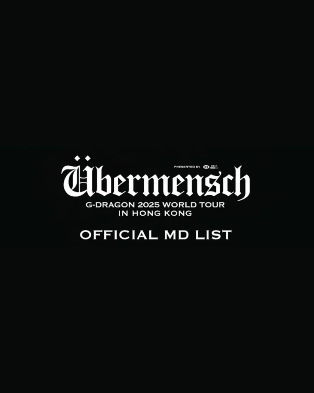 G-Dragon《Übermensch》官方周邊限定店