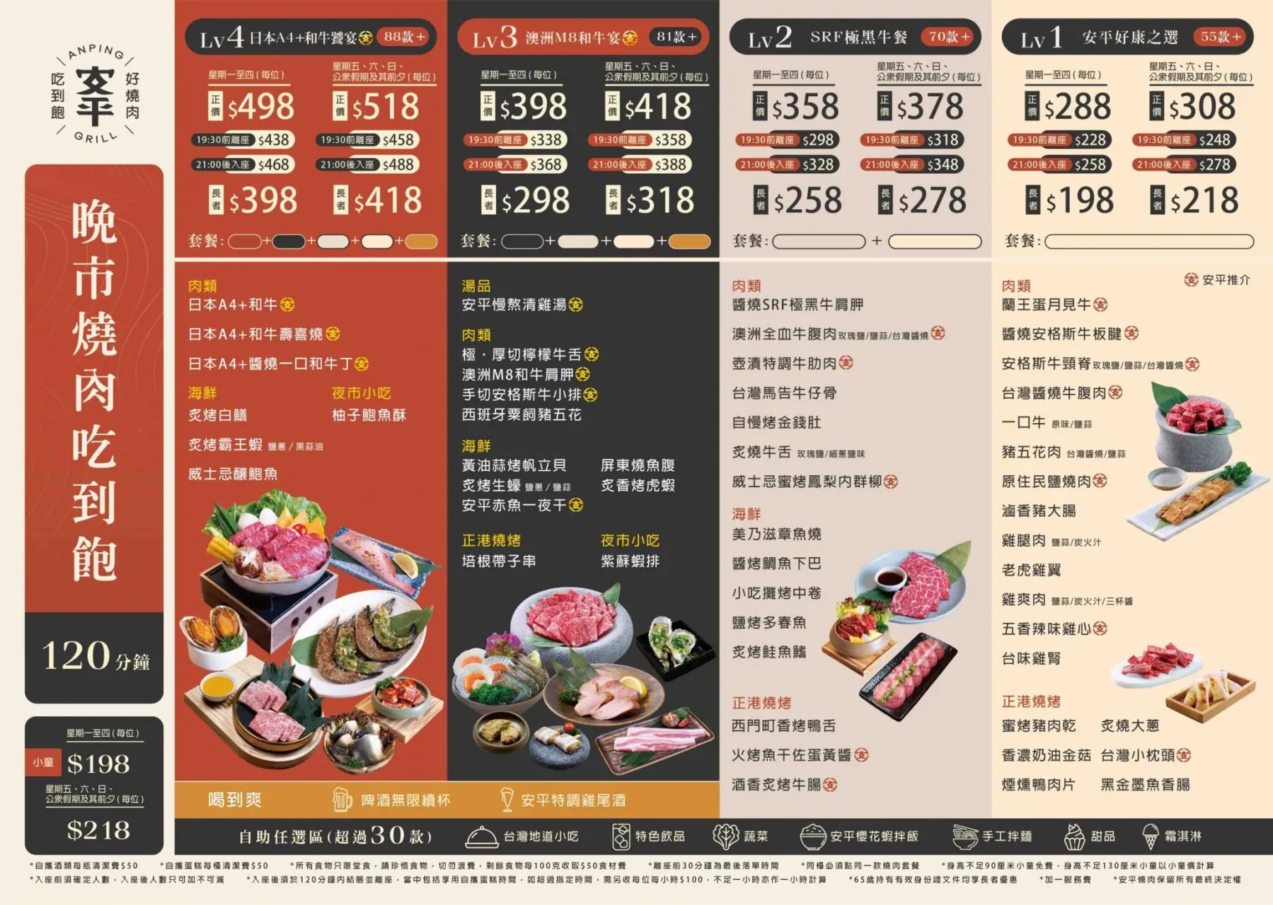 120分鐘晚市套餐