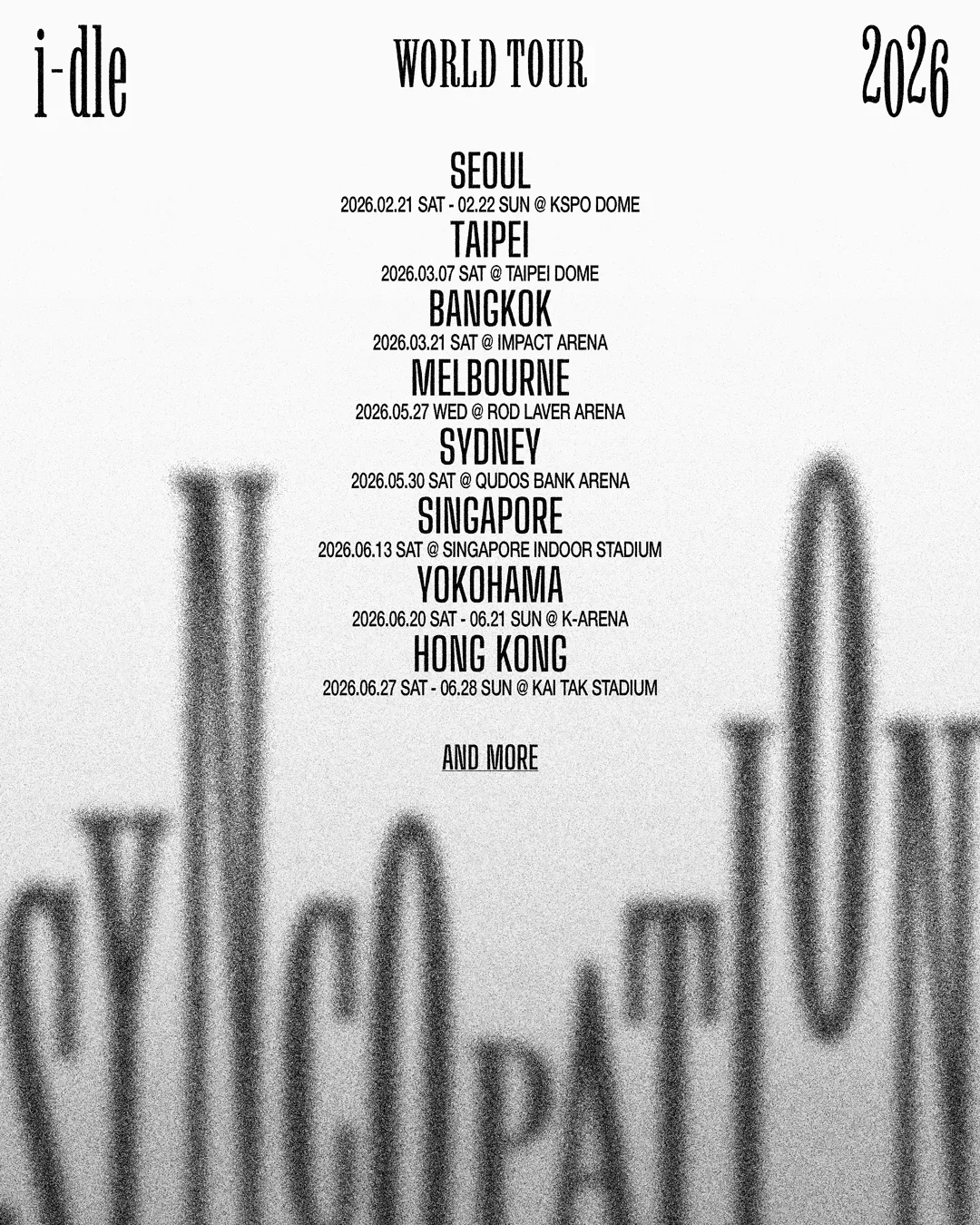 2026 i-dle WORLD TOUR [Syncopation] 香港站