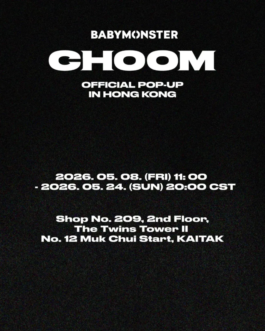 BABYMONSTER 3rd MINI ALBUM [CHOOM] 香港 POP-UP