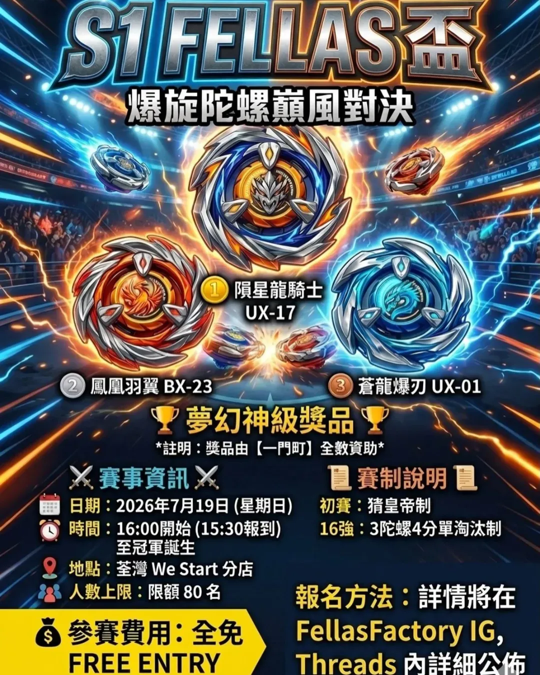 S1 Fellas盃爆旋陀螺巔峰對決