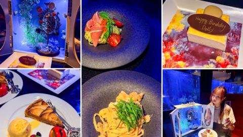 【東京】美食．新宿 アクアリウムダイニング JeMare｜夢幻水族館餐廳！白雪公主主題套餐、生日約會推薦
