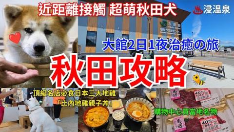 ［秋田必遊攻略］💥大館🍭治癒二日一夜之旅｜秋田犬之里🦮親近超萌秋田犬｜頂級名店品嚐日本三大地雞「比內地雞丼」嚼勁炭火香濃｜入住 大館皇家酒店浸天然展望溫泉｜ 行下伊德大館購物中心感受