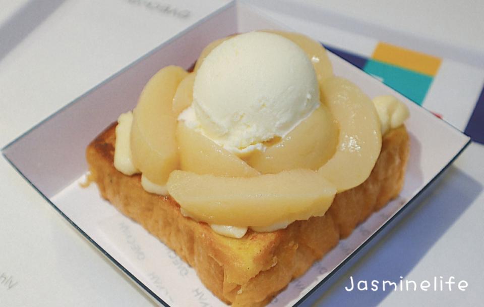 日本白桃吉士忌廉法式吐司。