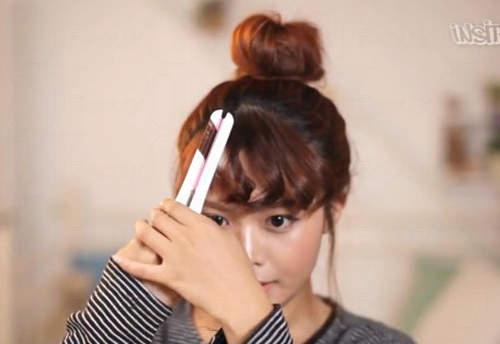 韓妹髮型教學！可愛感up 捲捲瀏海丸子頭