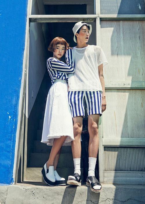 日韓街拍：春季情侶裝穿搭