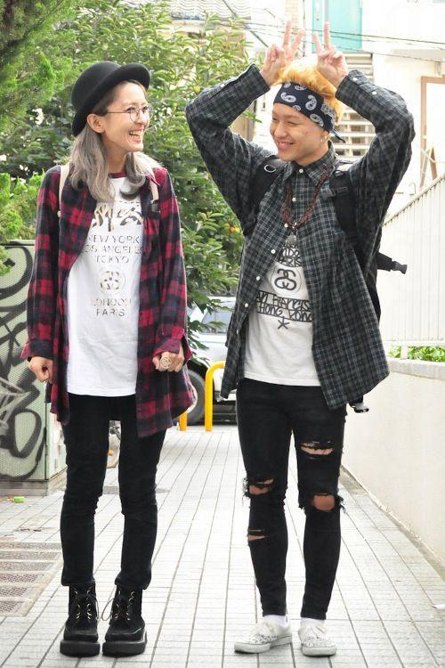 日韓街拍：春季情侶裝穿搭