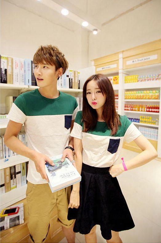 日韓街拍：春季情侶裝穿搭