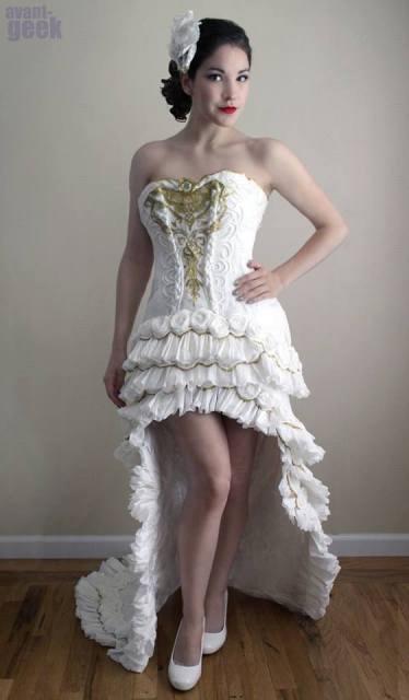 衛生紙婚紗？精緻程度媲美一般婚紗！