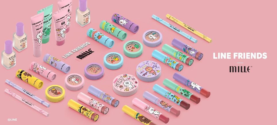 【泰國化妝品】粉嫩色調包裝！集合6個角色！泰國Mille Beaute聯乘LINE FRIENDS彩妝系列