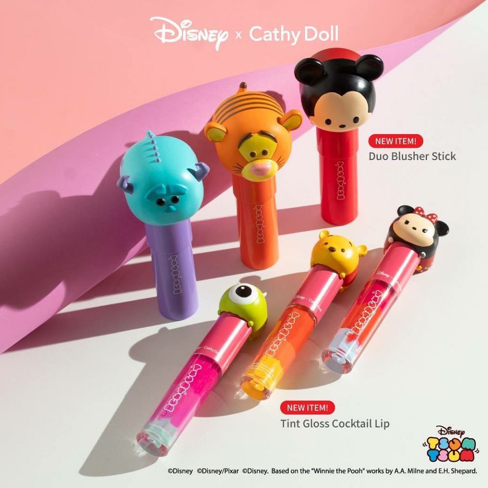 【泰國化妝品】Cathy Doll再聯乘Disney Tsum Tsum！小熊維尼漸變唇釉、毛毛雙色胭脂！