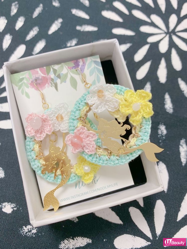 【DIY】甜美鈎花！小美人魚粉絲必學！簡單製作花系公主耳環！
