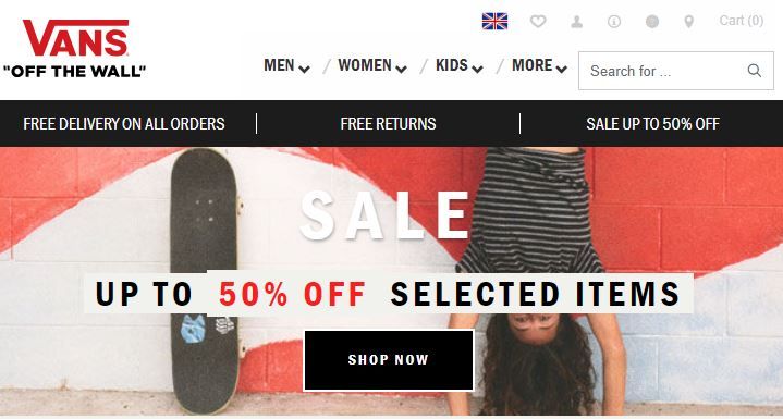 英國VANS官網低至50%OFF大減價！最平$167入手！精選30款粉藍、經典黑白鞋款！