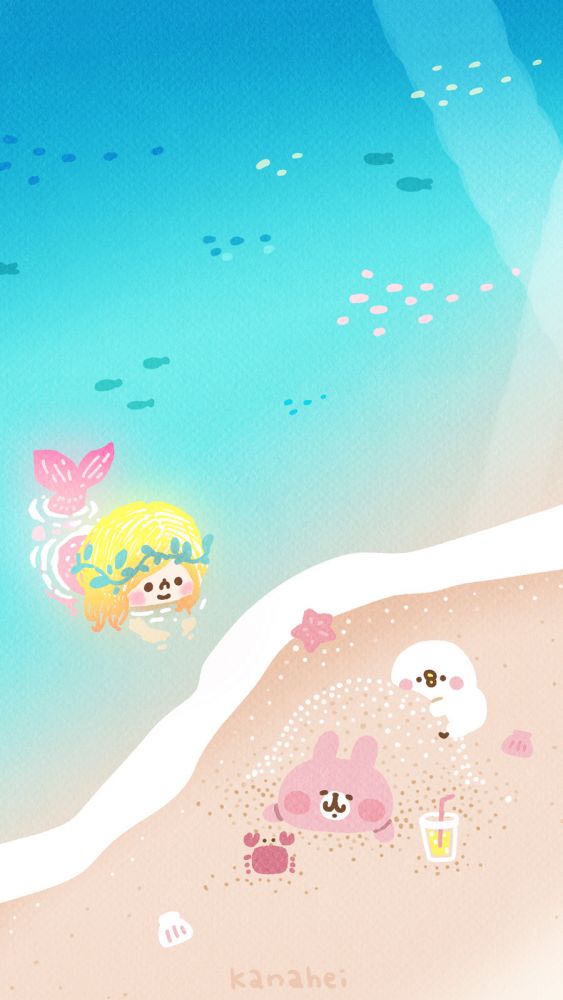 超過25款P助&粉紅兔兔手機桌布！療癒系畫風！夏日沙灘、下雨天主題！