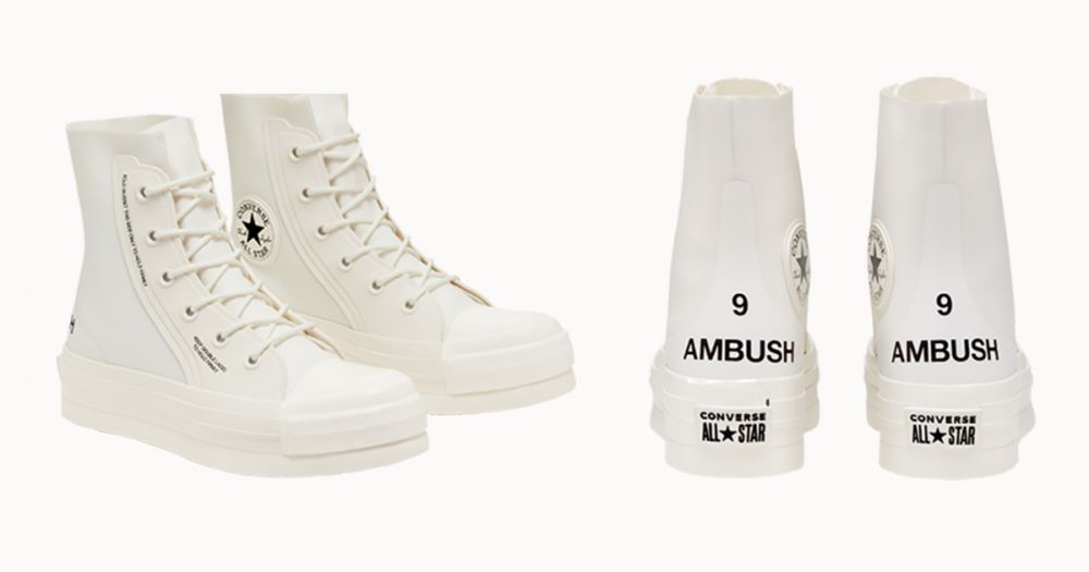 Converse聯乘日牌AMBUSH推出奶油白厚底鞋！添加軍靴元素！防水防滑機能性滿分！