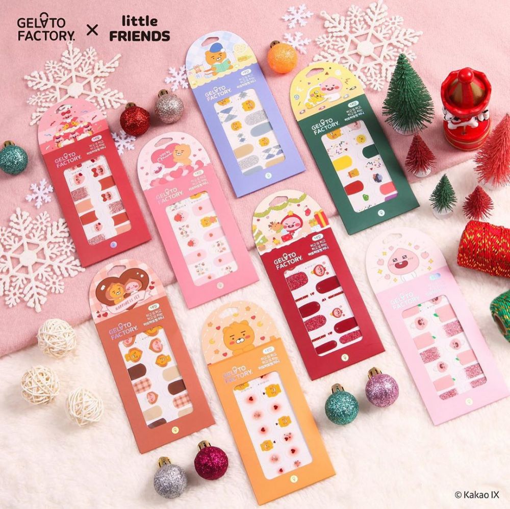 手殘女必備！韓國Kakao Friends聯乘Gelato Factory節慶指甲貼！聖誕旅行手信一流！