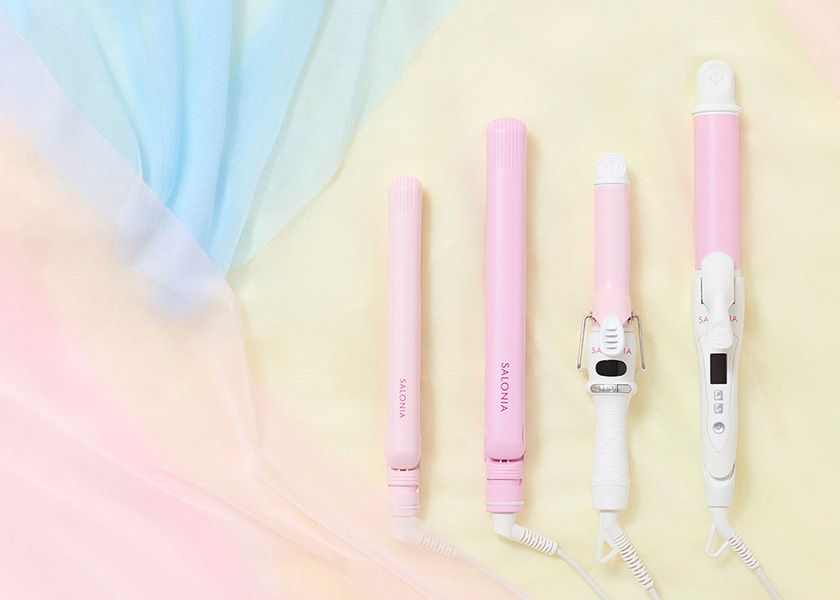 【2020新品】日本SALONIA直髮夾、捲髮器推限定粉色！附2大頭髮造型教學