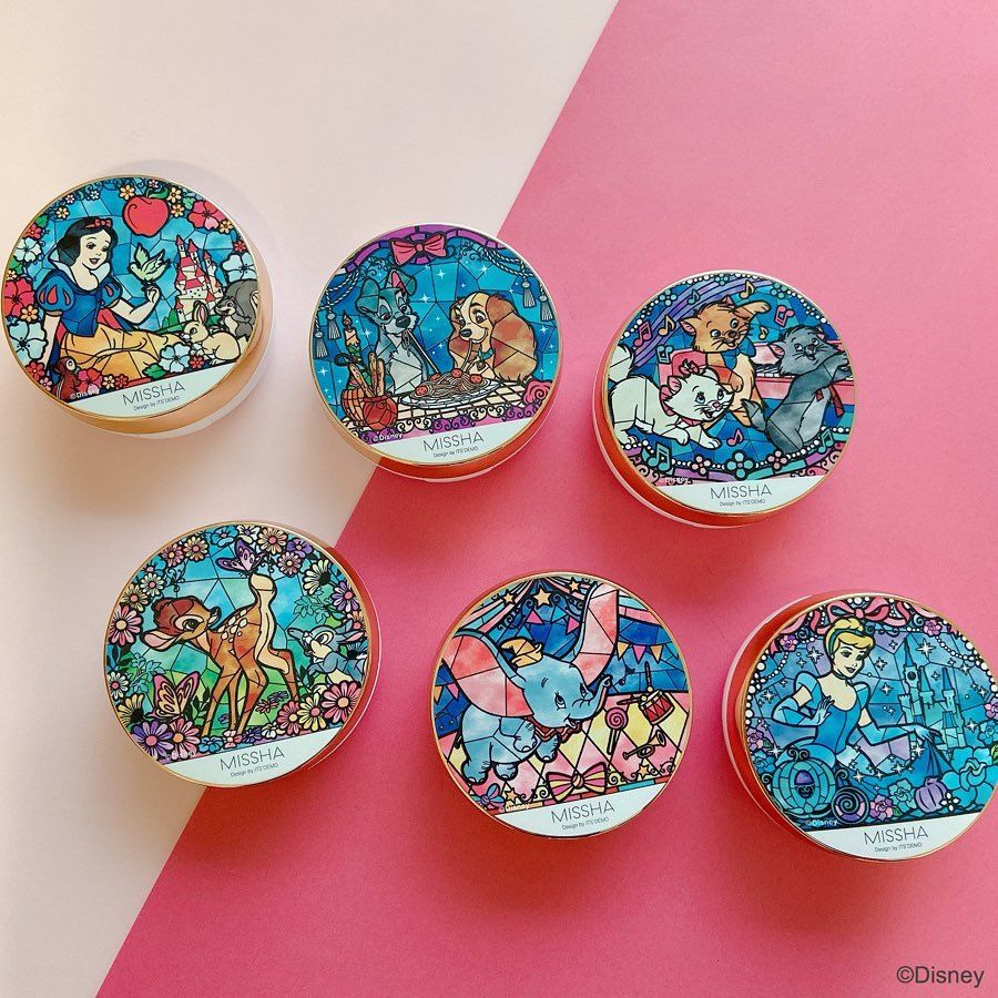 日本MISSHA X IT'S DEMO推出迪士尼氣墊粉底！玻璃彩繪設計！白雪公主、灰姑娘、小鹿斑比！