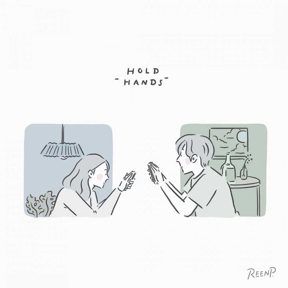 【愛情插畫】8個疫情下的情侶相處日常！只能隔著電話說愛你！你們有共鳴嗎？