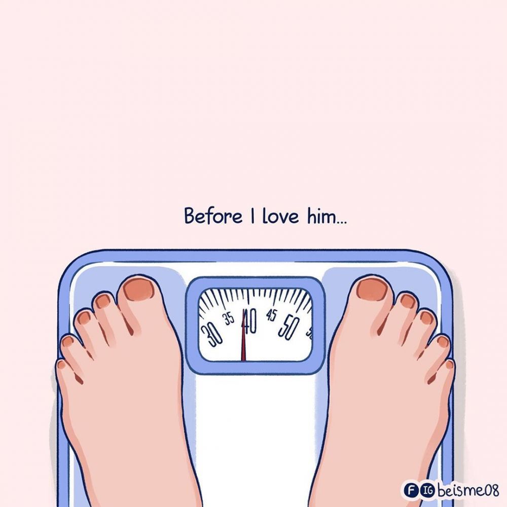 【愛情插畫】「謝謝你，愛上這樣的我」10個情侶甜蜜相處點滴！幸福肥、一起放屁......你們經歷過多少？