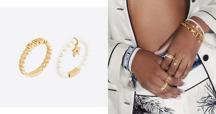 DIOR戒指合集！超搶手4合1套裝！經典「CD」標誌X鏈環/星形吊飾設計！