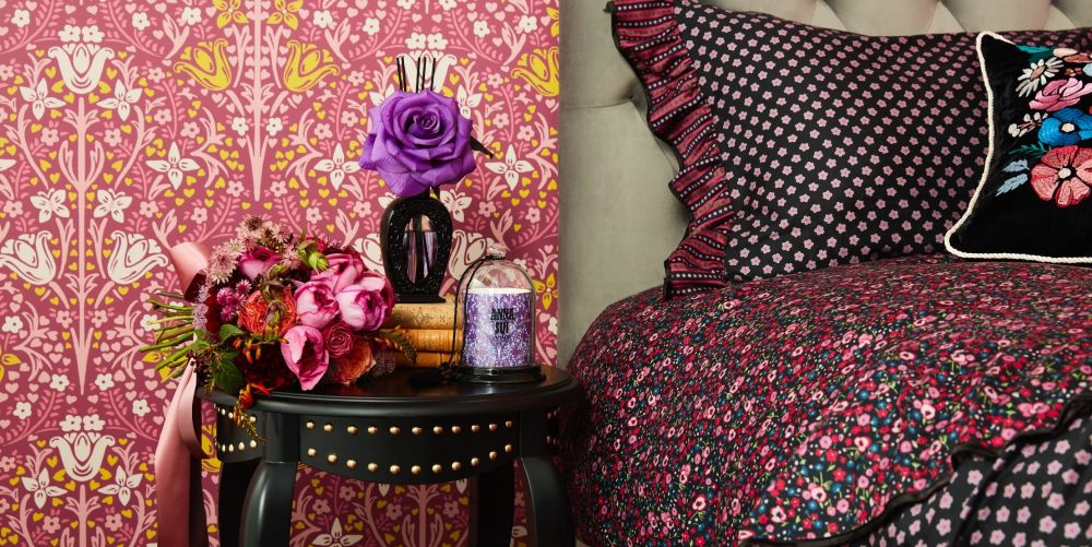 ANNA SUI＆フランフランベロア調 ラウンドクッション パープル フリンジ付 Francfranc X ANNA SUI 聯乘系列！注入經典圖案/配色！攜手推出夢幻家
