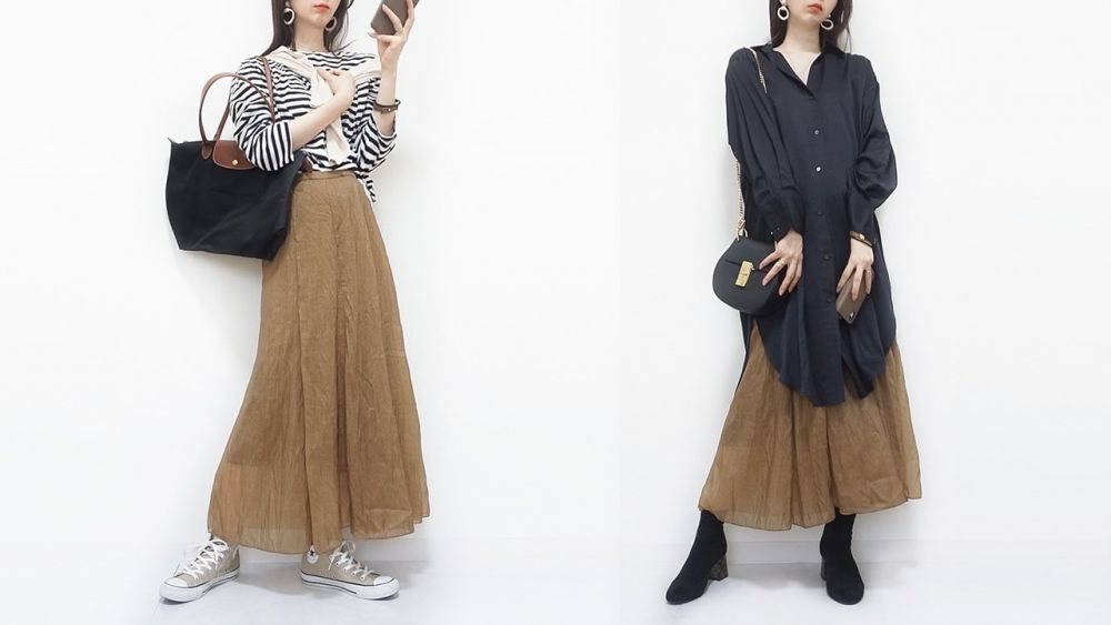 日本女生推介5款GU顯瘦下裝！高腰顯腿長效果！文青長裙、垂感闊褲、直筒牛仔褲！