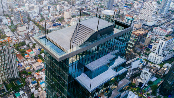 全泰最高！曼谷王權Mahanakhon SkyWalk觀景台 頂層透明步道/360度無敵城景 