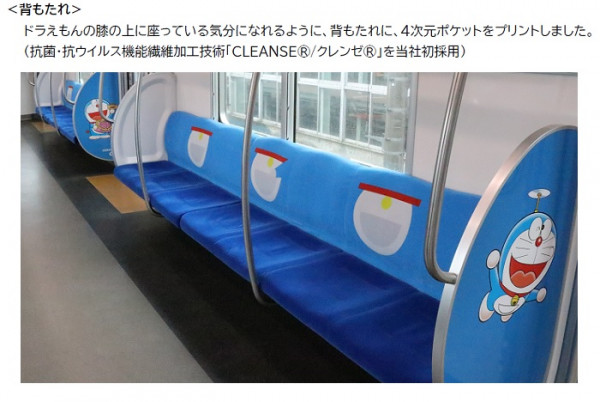 多啦A夢主題列車東京有得坐 周圍都係叮噹！隨意門+百寶袋椅背 