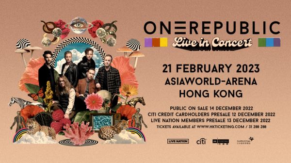 OneRepublic香港演唱會2023｜國際搖滾樂隊OneRepublic宣布明年2月香港亞博開騷！門票詳情/公開發售/優先訂票/座位表一覽