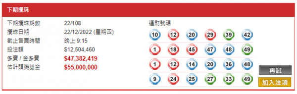 六合彩下期頭獎高達5500萬！連續5期無人中！呢3個數字逾20期無見過?