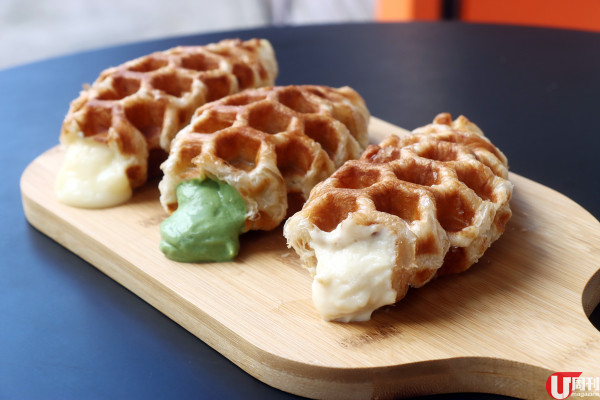 元朗牛角包窩夫店  3 款爆漿吉士口味 / 必食足料龍蝦窩夫堡