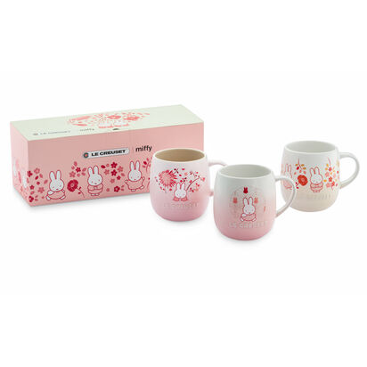 Le Creuset|Le Creuset聯乘MIFFY陶瓷餐具限量系列 兔年新春陶瓷杯/花形碟