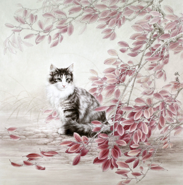 中國畫貓第一人邢誠愛畫展 細膩工筆活現動物神態