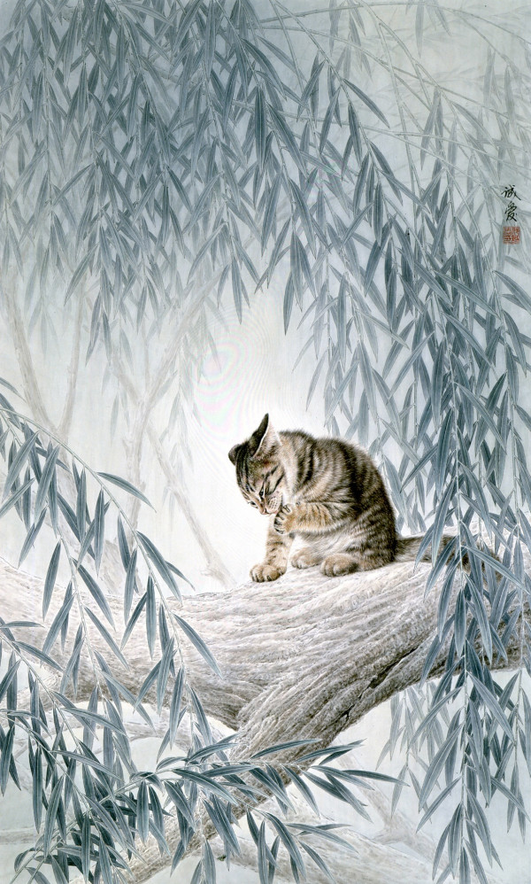 中國畫貓第一人邢誠愛畫展 細膩工筆活現動物神態