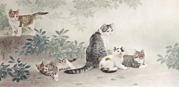 中國畫貓第一人邢誠愛畫展 細膩工筆活現動物神態