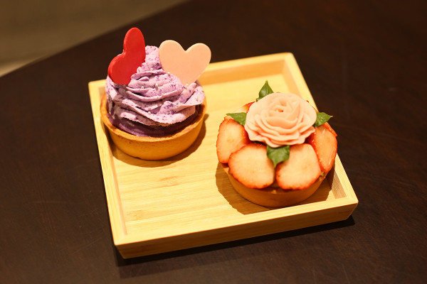 AK甜品店「雪月花」情人節限定甜品 玫瑰花朱古力軟心蛋糕/麻糬紫薯撻