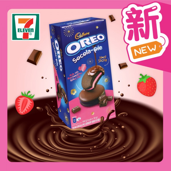 便利店新品｜7-Eleven便利店新推OERO吉百利朱古力批　脆皮朱古力淋面+鬆軟蛋糕／士多啤梨拉絲棉花糖夾心