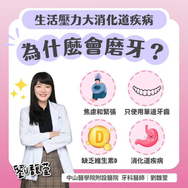 牙醫分享晚上磨牙4原因 經常緊張／用單邊牙齒咀嚼高危