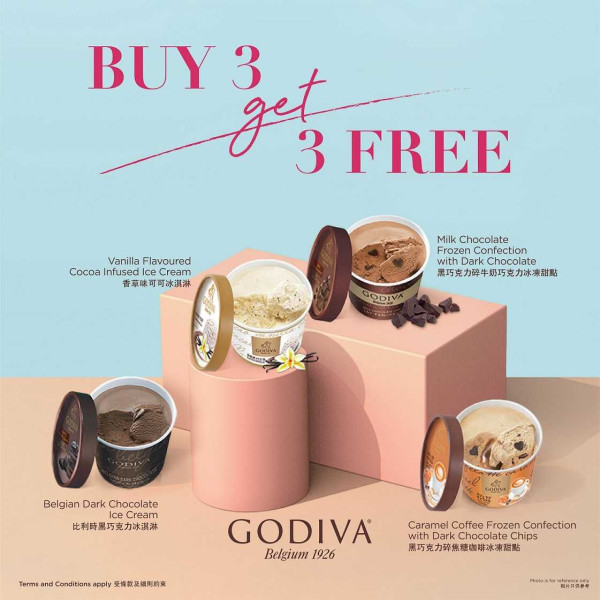 Godiva雪甜點買3送3優惠 共有4款口味！平均每杯$27.5買到