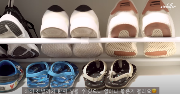 韓國主婦分享 3 大平價收納法寶：橡筋、伸縮棍、書立  橡筋輕鬆將護膚品分類 伸縮棍變出鞋架