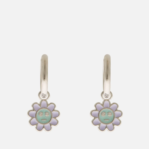 July Child Dazed Flower Silver-Tone and Resin Hoop Earrings  HK$422.30