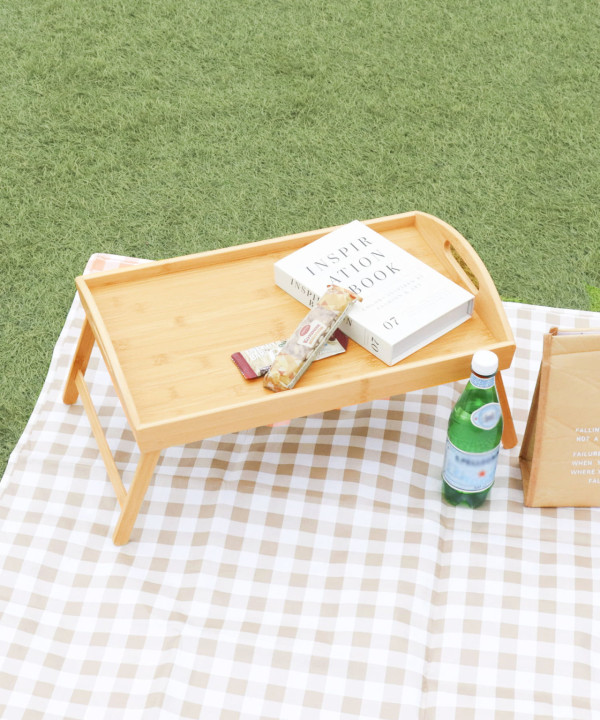 日本3COINS賞花野餐必備 大地色系列 折疊手推車+小桌+餐墊 最平$20入手