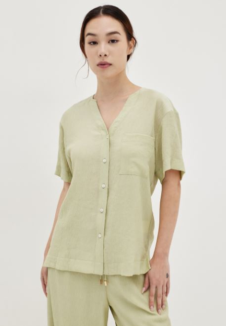 Izabela Textured Notch Neck Lounge Shirt原價HK$ 279特價 HK$ 223 【20% Off】