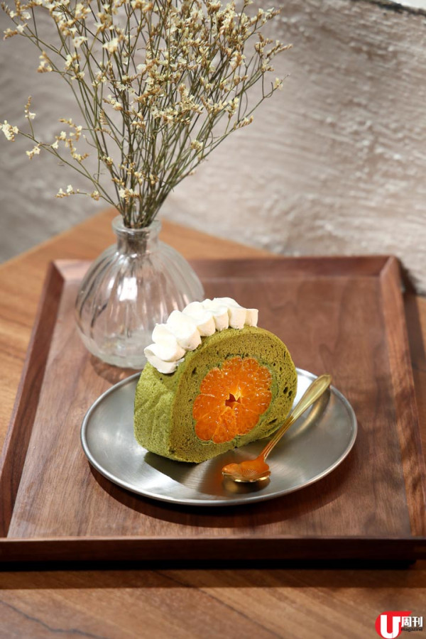 觀塘工廈甜品 CAFE 念念 超靚蜜柑卷蛋 / 富士山蛋糕