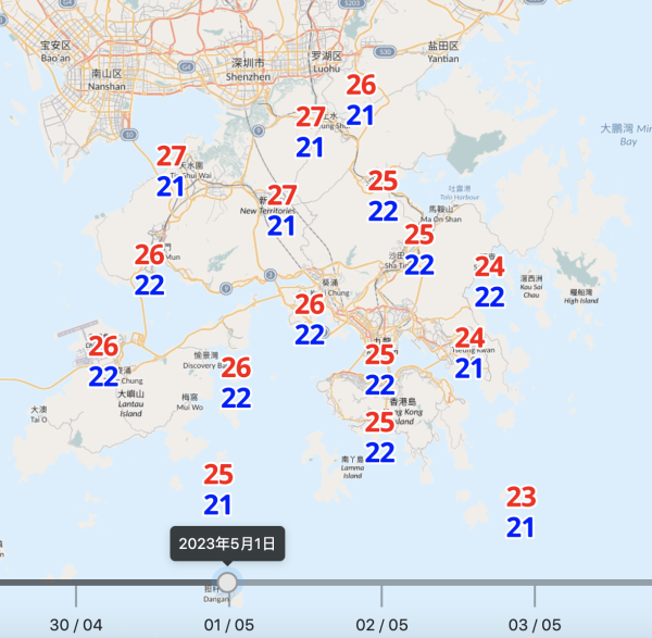 每日天氣預報｜預料本周初短暫時間天色明朗 勞動節假有驟雨及多雲