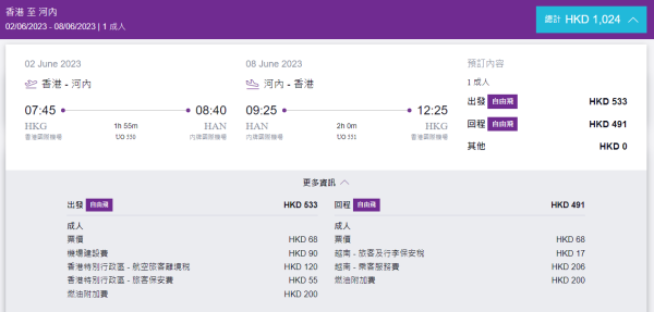 HK Express越南河內單程機票$68起！來回連稅低至$1,024！早機出發玩足一日！