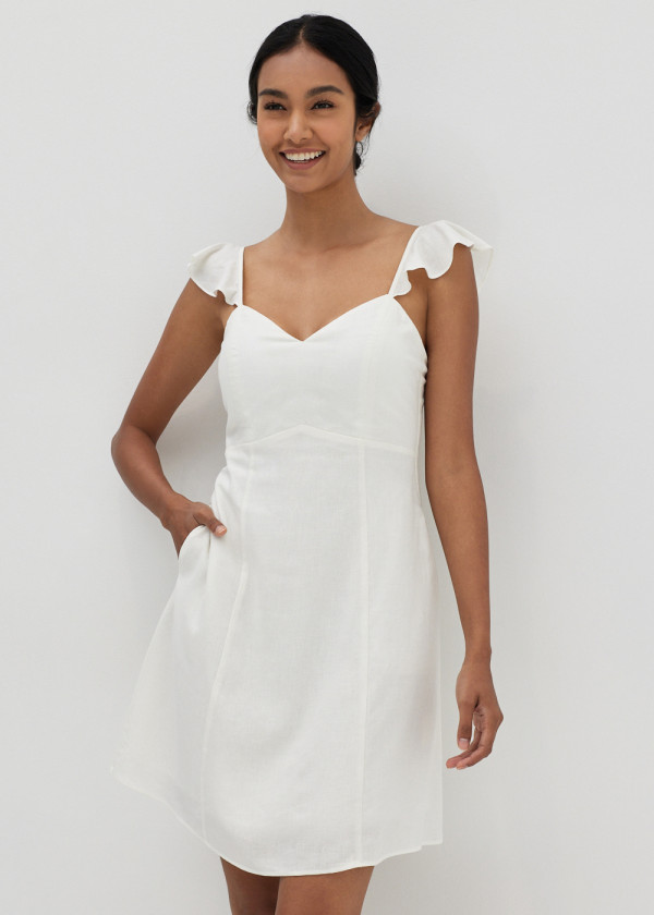 Kehlani Padded A-line Linen Dress  原價 HK$329.00｜折後 HK$197.00（6折）