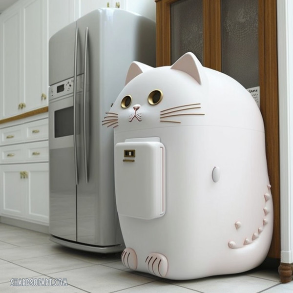 貓奴夢想家品！超可愛純白貓貓造型家電 網友直呼好想要！巨型霸氣雪櫃、軟萌喵星人浴缸