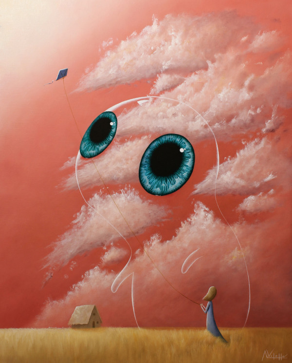 西班牙藝術家August Vilella潛意識作畫 與大眼角色感受「夏日微風」